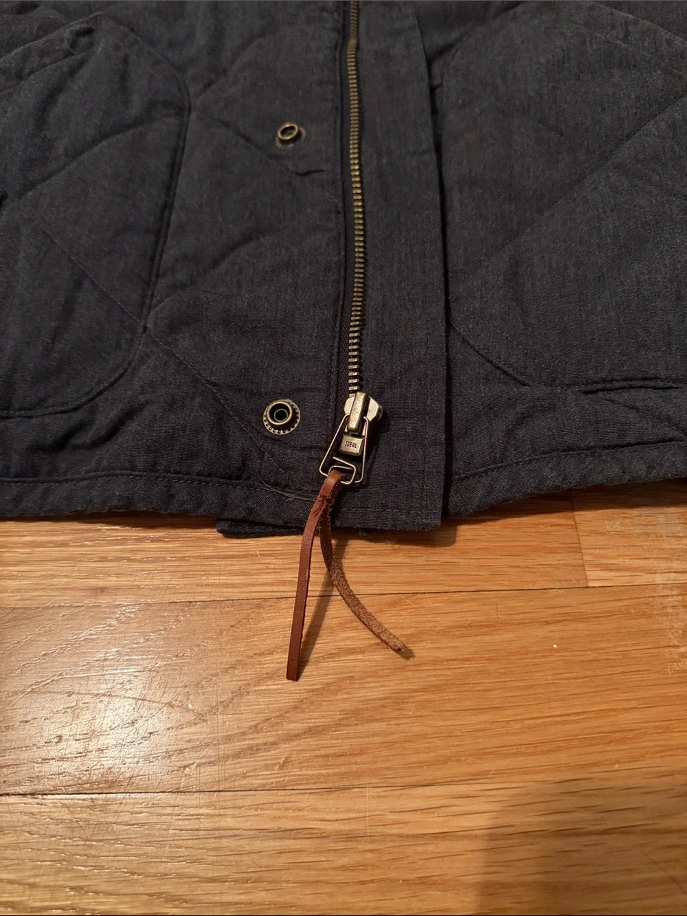 J. Crew Sussex Quilted Jacket Coat Primaloft size medium dark gray